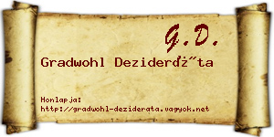 Gradwohl Dezideráta névjegykártya